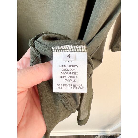 Designer Ruti Petunia Como Top Dress Shirt Olive Green Beetlee US L / 12 NWT - Picture 11 of 13